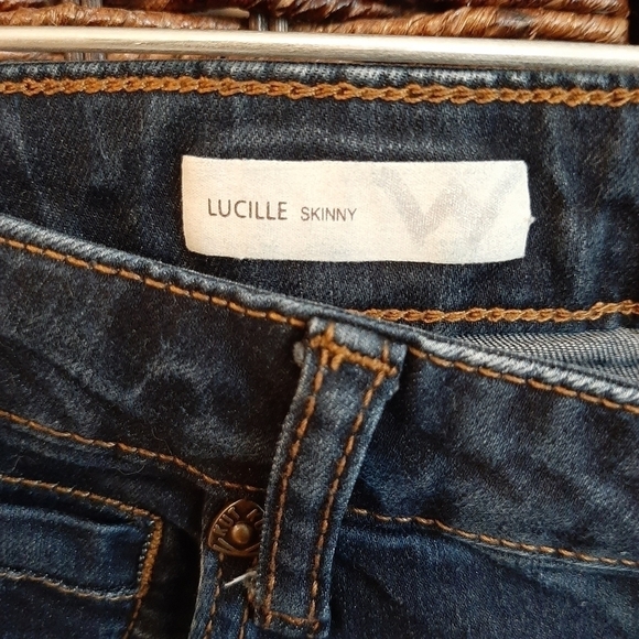 Kut from the Kloth Lucille Skinny Jeans Women's 2 Dark Wash Mid Rise Slim - Picture 5 of 7